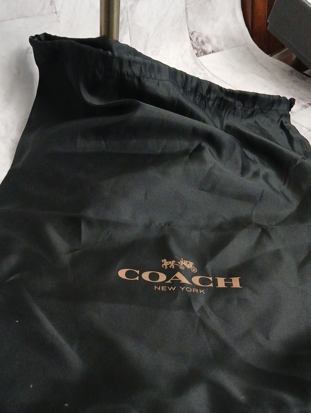 Coach Black Drawstring Dust Bag with Gold Logo
